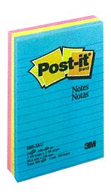 Post It Super sticky Lined 660-5SSAN 98x105mm 3PK